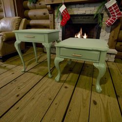 Nightstands End Tables Solid Wood Dark Olive Satin New