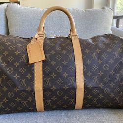 Louis Vuitton LV Boston Bag  Keepall 50 Brown Monogram 