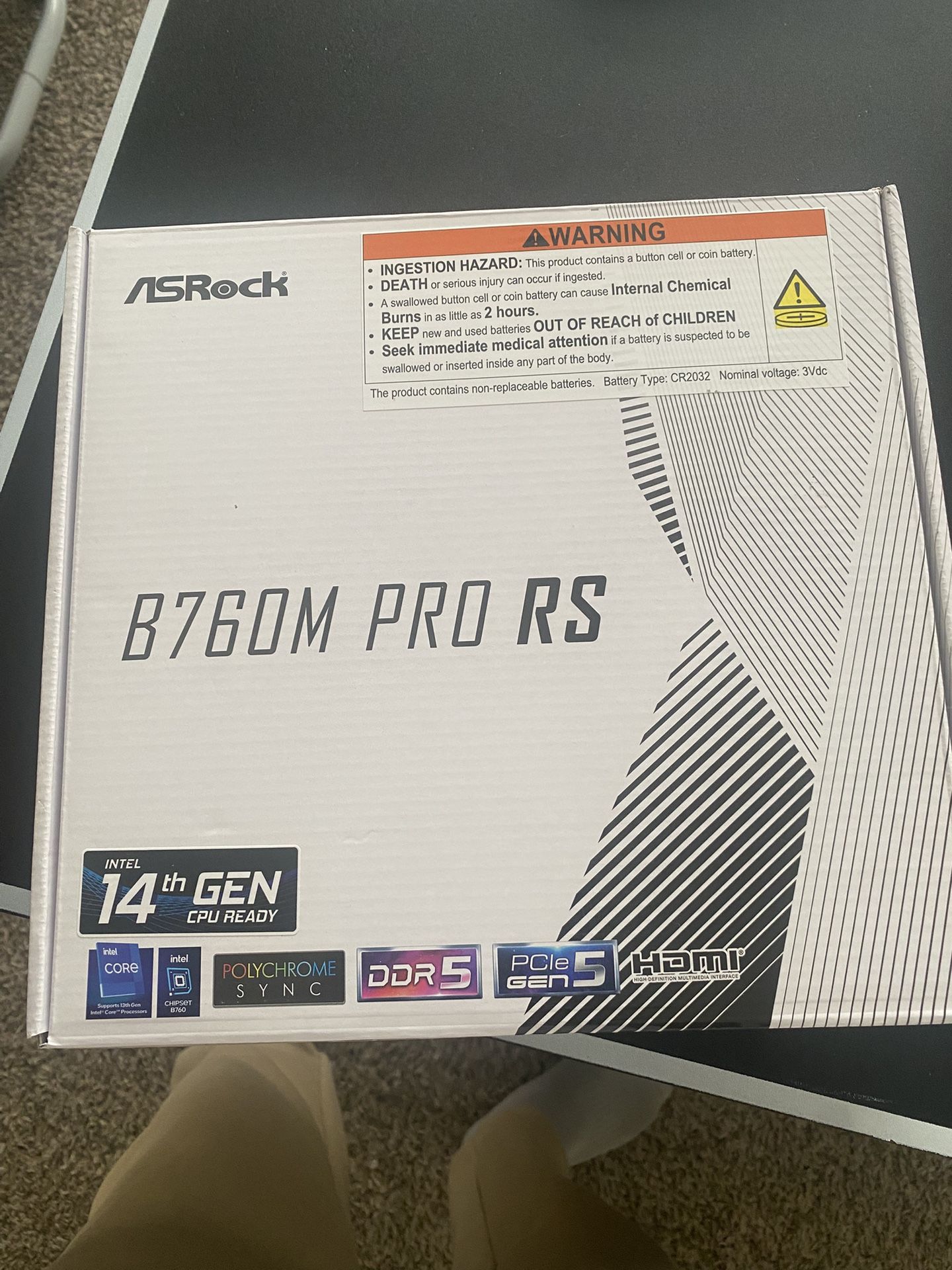 ASRock B760M Pro RS Motherboard DDR5 7200MHz HDMI DisplayPort eDP PCIe Gen5 (Graphics) 14th 13th 12t