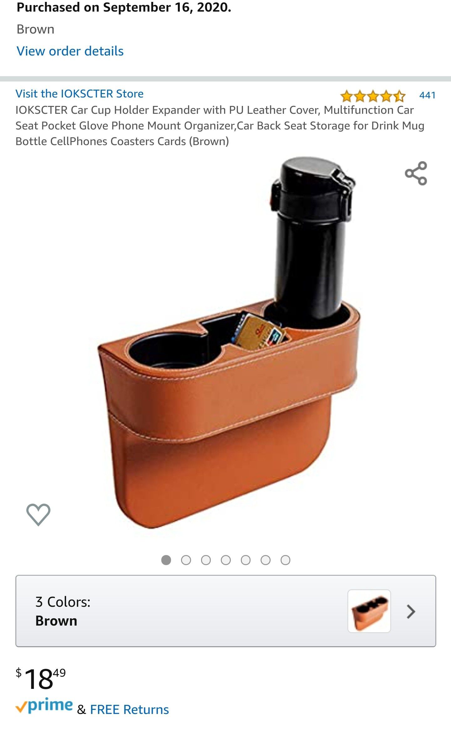 Car Cup Holder Expander with PU Leather Cover, Multifunction Car Seat  Pocket Glove Phone Mount Organizer for Sale in Torrance, CA - OfferUp
