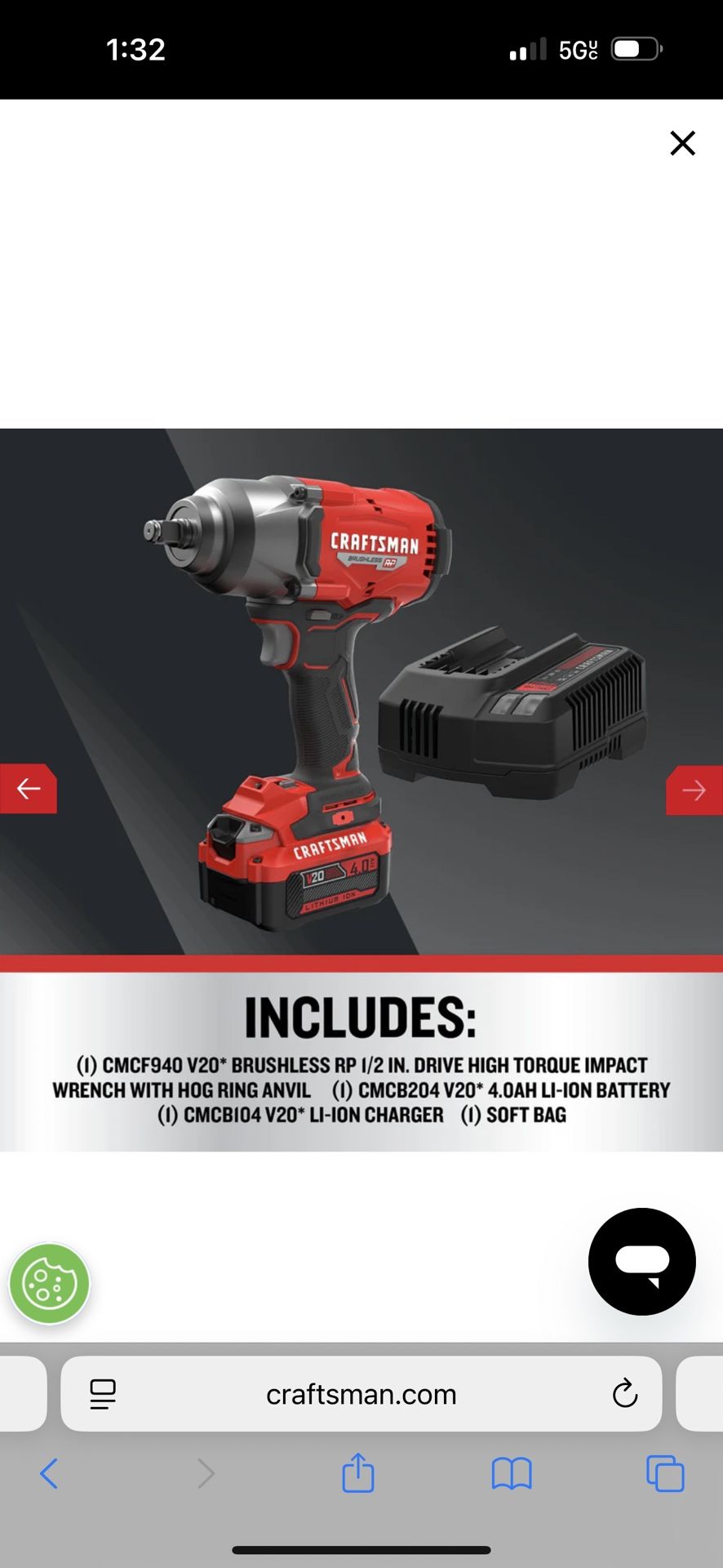 Brand New Craftsman 20v 1/2 Inch Impact