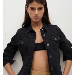NEW Mango Denim Jacket Black Size S