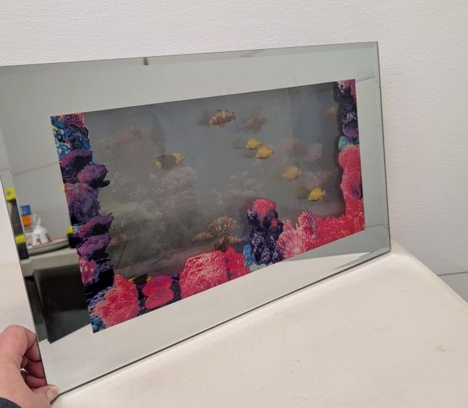 Vintage Lighted Mirror Fish Reef