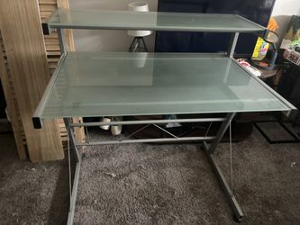 2 Tier Glass Desk