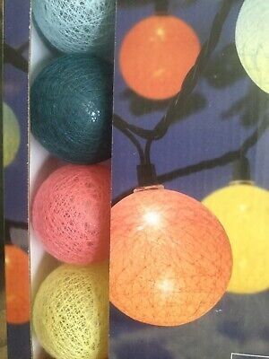 NEW MAINSTAYS 10 COUNT OUTDOOR LED MULTI-COLOR BALL STRING LIGHTS 7.4 FT - NEW