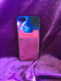 iPhone 5 Case w/fabric pink holder that easily washes clean, extremely durable