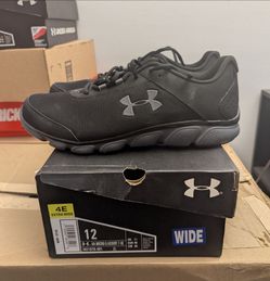 New in Box Under Armour Men's Micro G Assert 7 Running Shoes, Black, Size 12, 4E