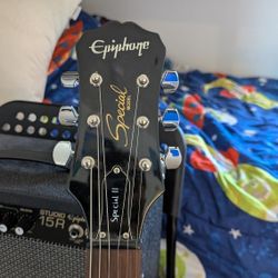 🎸 Epiphone Les Paul Special II Electric Guitar + Amp Bundle – Great Starter Kit!