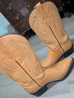 Vaquero pointed toe ostrich boots