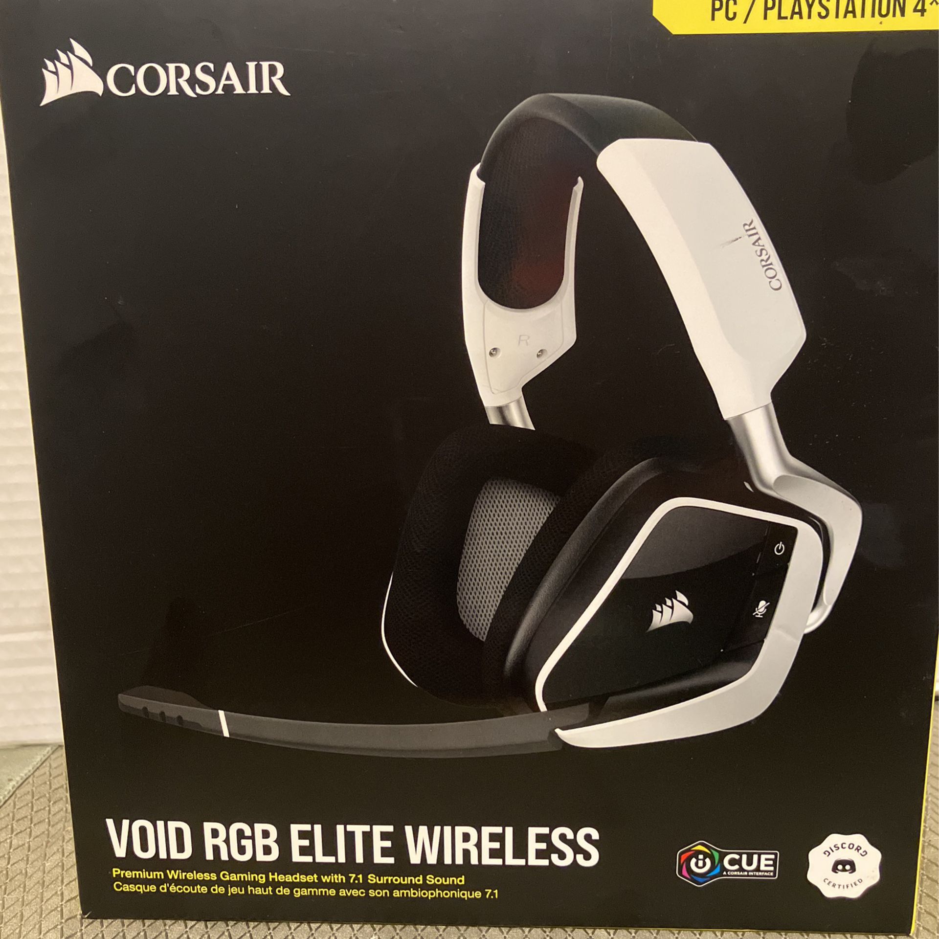 NEW Corsair PC/Playstation 4 Void RGB Elite Wireless Gaming Headset