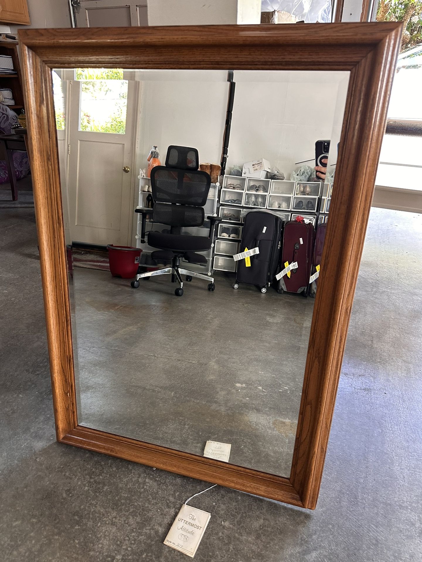 Vintage Uttermost “Attitude” large mirror 41x29