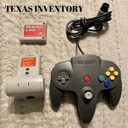 Nintendo 64 Wired Controller Tremor Pak Plus And Memory Card Bundle