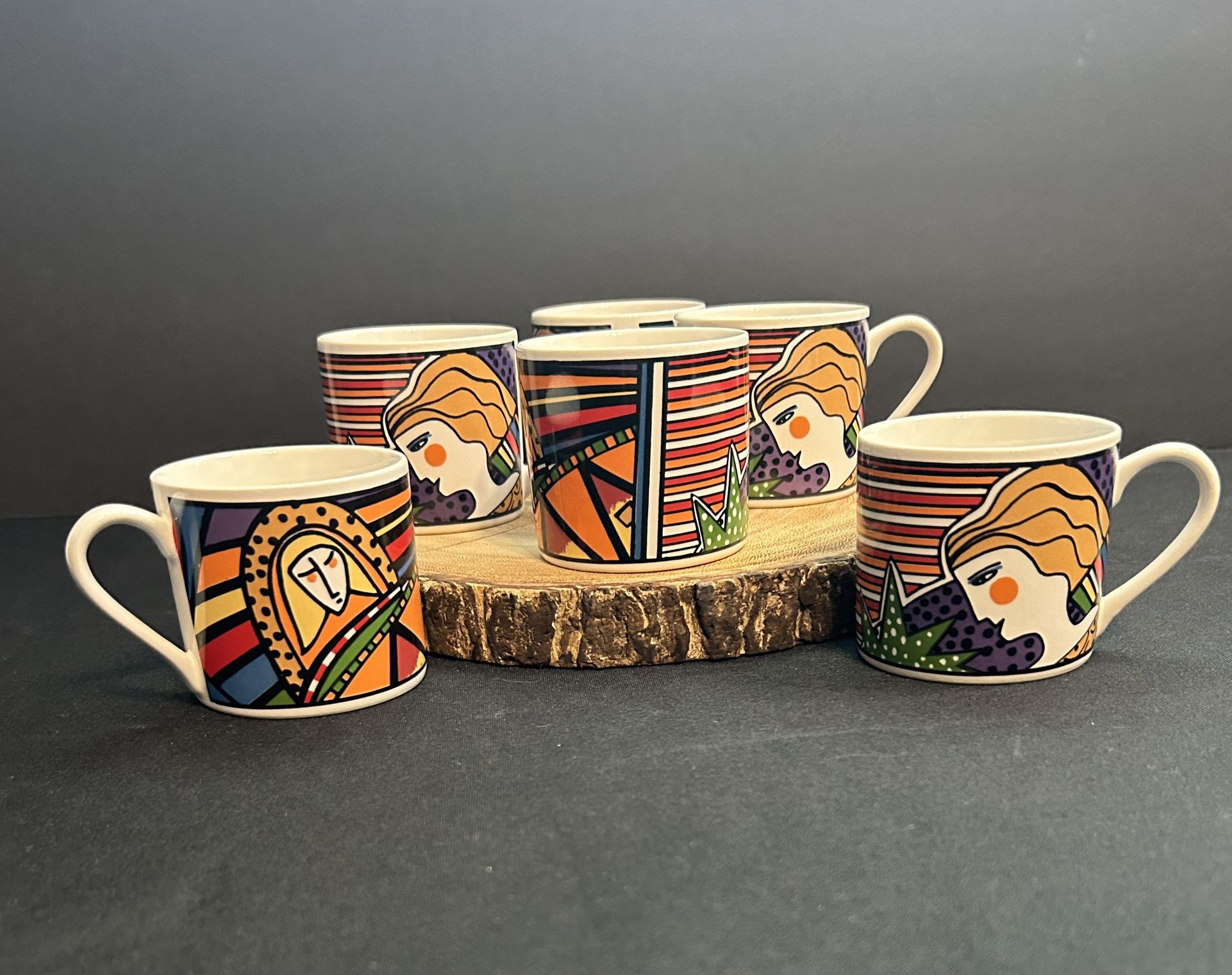 VTG 1991 Art Deco Vitromaster Espresso Coffee Cups Set of 6