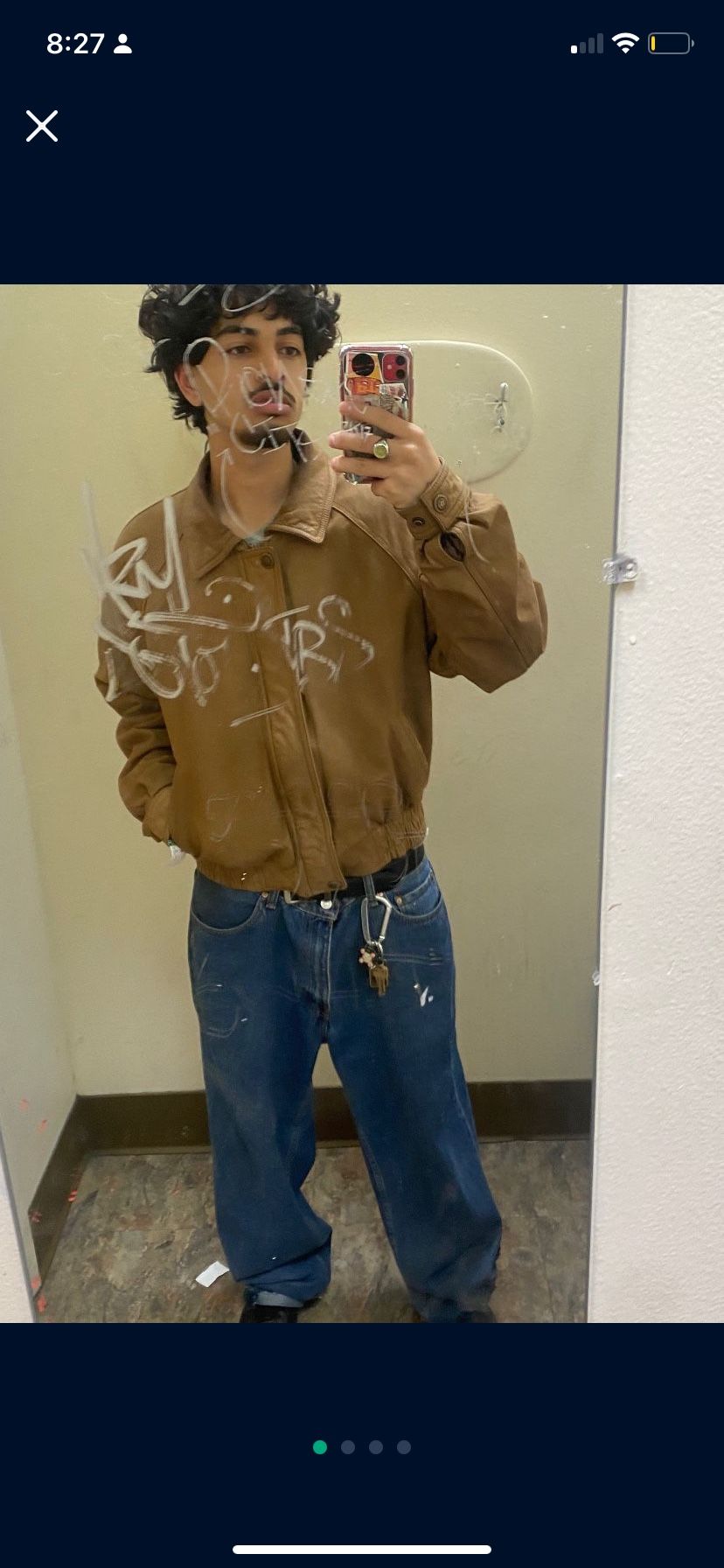 Vintage 1958 Adler Medium Cropped Leather+nylon Jacket Like Carhartt And Workwear Jackets Men