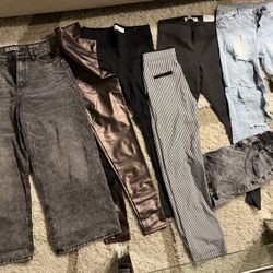 Women’s Pants & Jeans Bundle – Denim, Faux Leather, Trousers
