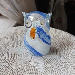 Solid Glass Owl Paperweight