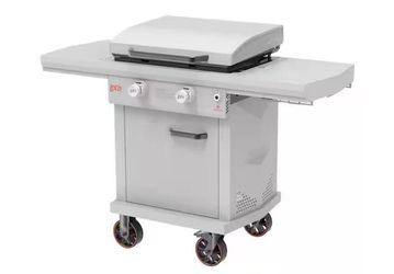 Loco Series I 26 in. 2-Burner Digital Propane SmartTemp Flat Top Griddle in Chalk Finish with Cart