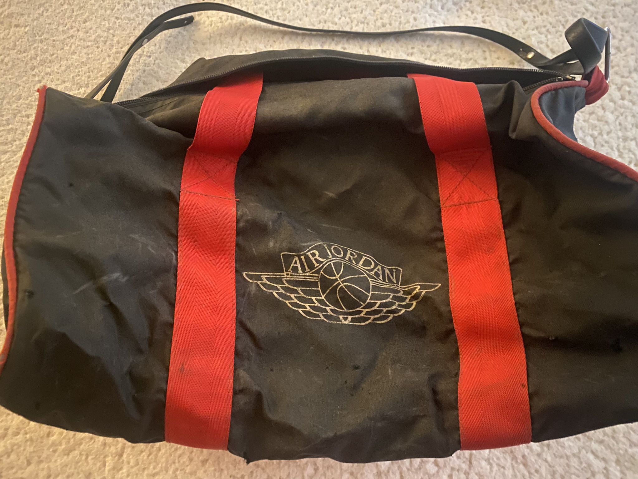 Vintage 1985 Air Jordan Shoe Bag And VHS Tapes