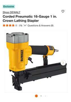 Shop DEWALT Corded Pneumatic 16-Gauge 1 in. Crown Lathing Stapler