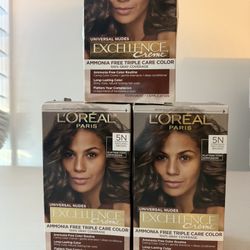 3 Boxes L'Oréal Excellence.   Natural brown 