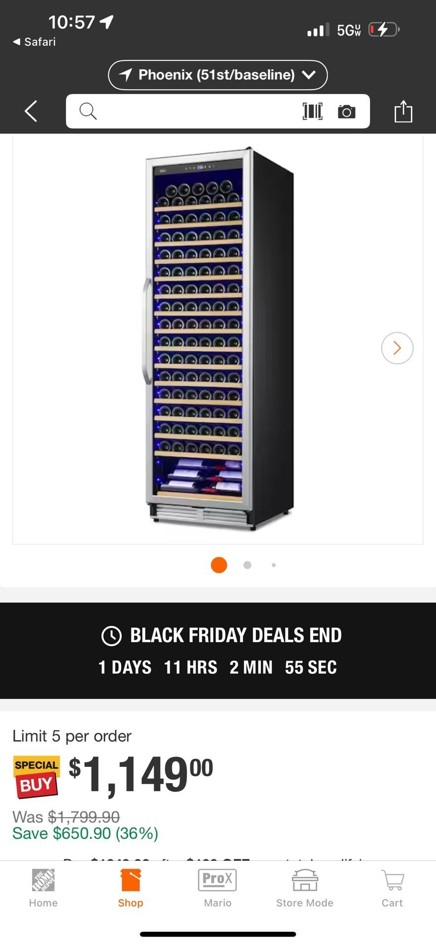 Wine Bottle Cooler/Fridge Half The Regular Price