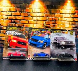 Hot Wheels Premium Car Culture Ford F150  SVT Lightning blue and  black And Red  Fast And Furious lot 3