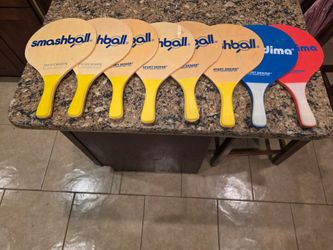 Lot of 8 Beach Paddle Ball Rackets