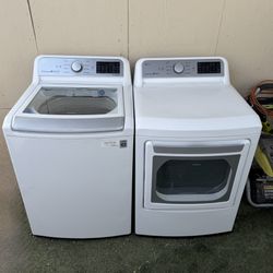 Washer And Dryer Set Electric LG Inverter Direct Drive Both Works Perfectly 
