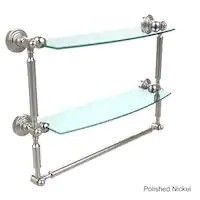 24" Double Glass Shelf with Towel Bar By Allied Brass