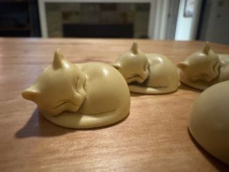 Franklin Mint Netsuke Sleeping Cat Figurines
