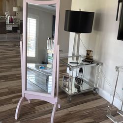 Stand up pink mirror, $40