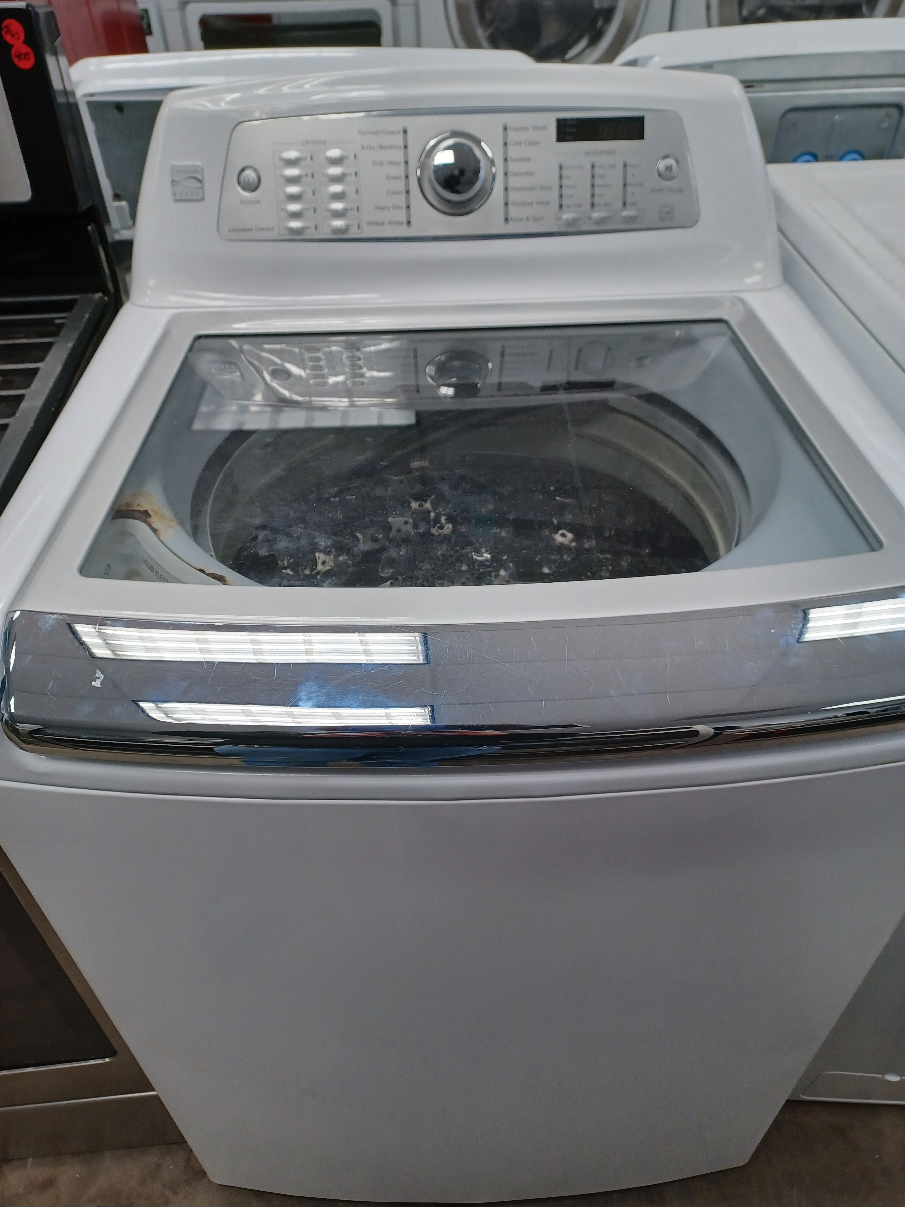 Kenmore see-through lid top load washer