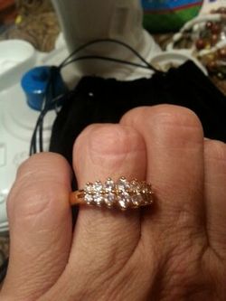 Gold tone ring with c.z.s