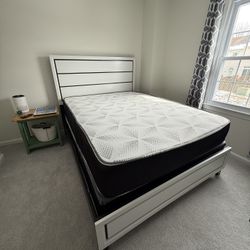 Queen Size Bed Frame + Mattress – Great Condition