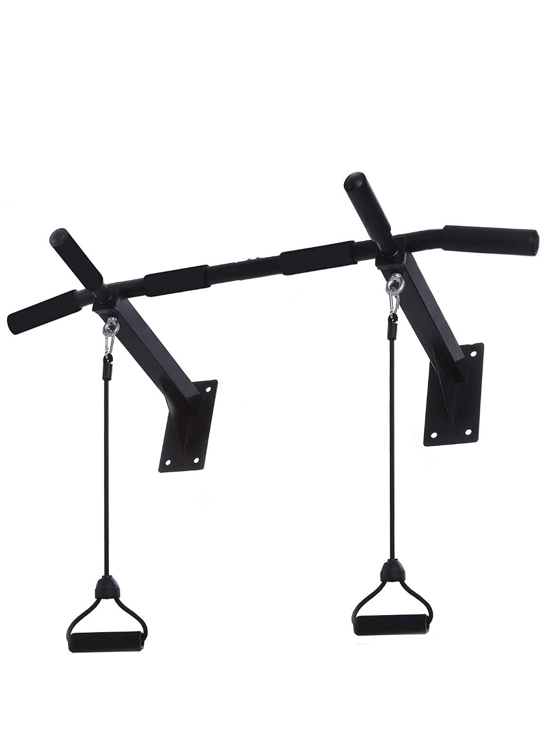 Wall Mounted Pull Up Bar - Upper Body Workout Bar with 4 Grip Positions, Resistance Band Workout Equipment