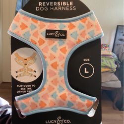 Lucy And Co  Reversible Dog Harness Size L The Plenty of Fish Reversible Harness