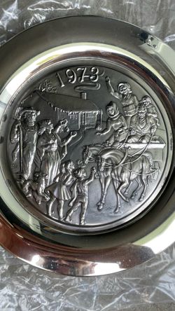 1973 Wittnauer Mint Winter Holiday, Christmas Sterling Silver Plate