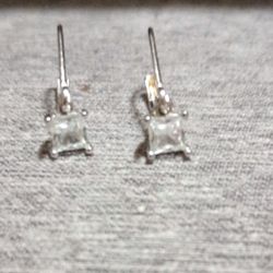 925 Sterling Silver Mossionate Diamond Earrings 