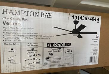 Brand New Hampton Bay 52” Ceiling Fan black