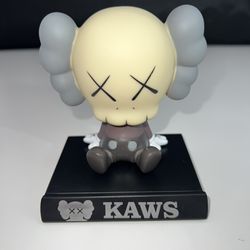 KAWS Inspired Sculpture Bear Figure Collectibles Building Blocks Small, Home Decoration, Model Toy Unique Present Gift - Yellow W/ Gray Ears