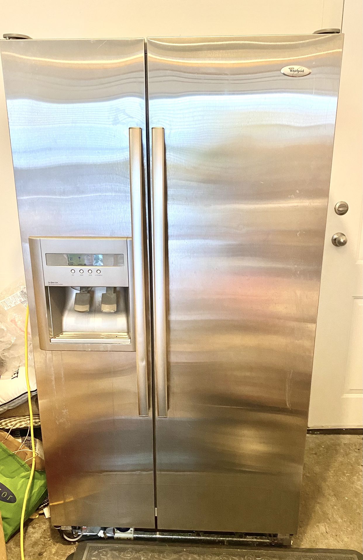 Whirlpool Refrigerator.  30” Deep; 68” Tall; 35.5 Wide 