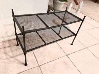 2 - Tier Metal Mesh Utility & Shoe Rack.