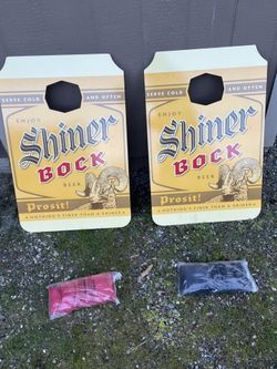 Shiner Bock corn hole boards