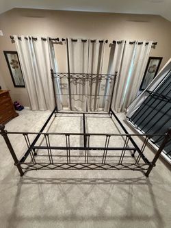 King size bed frame and boxspring