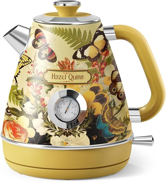 Beautiful Retro Hazel Quinn Electric Kettle. 1200W, A1.7L, auto Shut Off, Cordless, BPA Free.