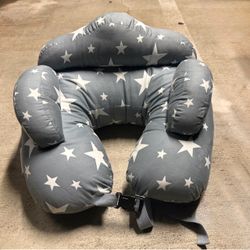 Baby Nursing Pillow Gray Star Print