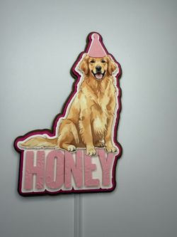 CUSTOM DOG CAKE TOPPER WITH NAME