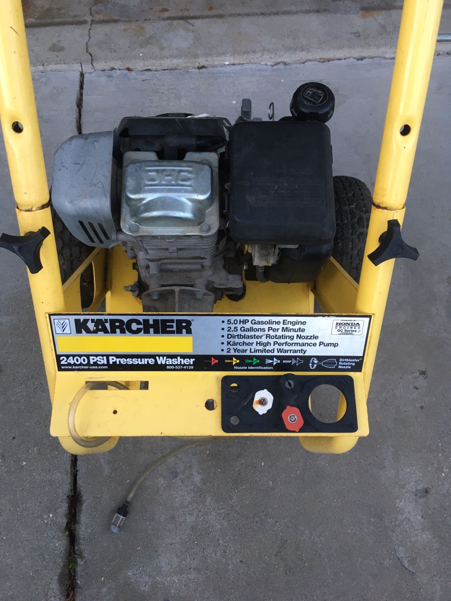 Karcher 2200 PSI (GasCold Water) Pressure Washer not included hose and