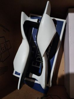 White Open Toe Heels Size 9  1/2W. New $10