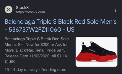 Balenciaga Triple S Red Bottom Size 42